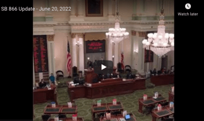 SB 866 was not voted on today. The next possible vote on the bill will be this Thursday, June 23rd.